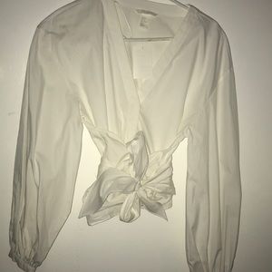 White wrap around blouse